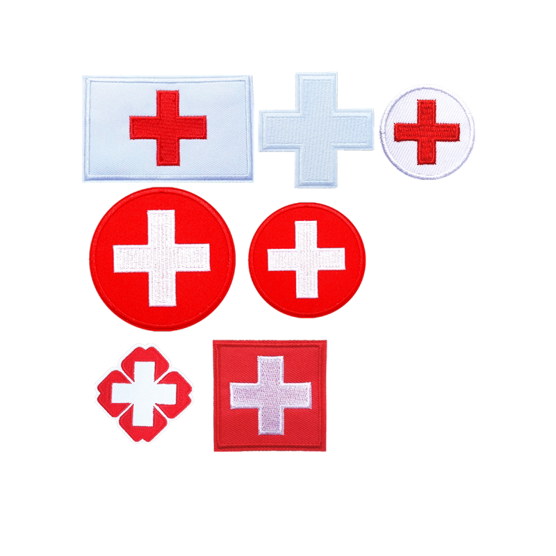 医用标志刺绣布贴24a 红十字刺绣服装辅料图案diy立体绣背胶贴