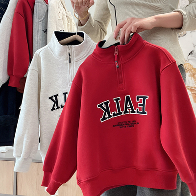 儿童冬季加绒纯棉卫衣