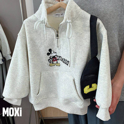 儿童深秋冬季纯棉一体绒卫衣潮