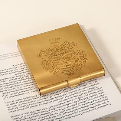 英式进口复古黄铜卡夹创意名片夹高档名片盒随身携带卡片收纳盒