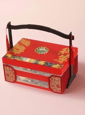 2件御尊龙腾至尊10粒红色提篮38x27月饼礼盒XD50648(6)