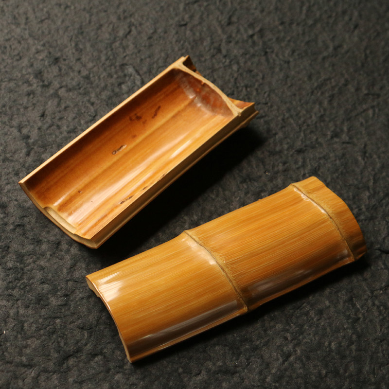 精选天然异形梅花形老玉竹纯手工全方位精工镜面打磨差点茶则竹