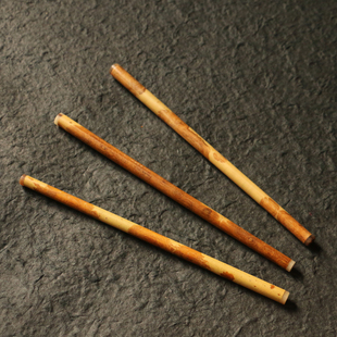 精选几十年湘妃竹老料纯手工精工制作牛角封口手把件把玩把件竹器