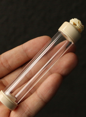 一物一拍沪上海派精工制作纯手工猛犸牙“河蟹/和谐”蒙心黄蛉筒