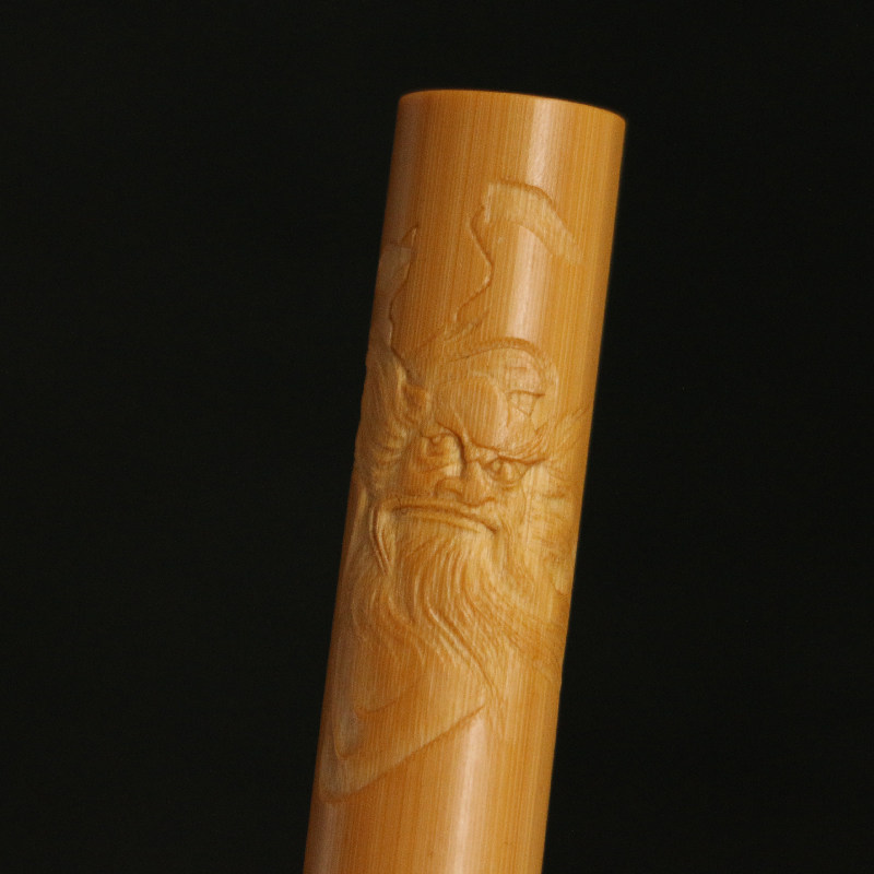 一物一拍高密度实心竹老料东阳名家三舍本工精工雕刻钟馗神威把件