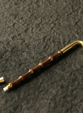纯手工精工制作紫竹鞭烟斗