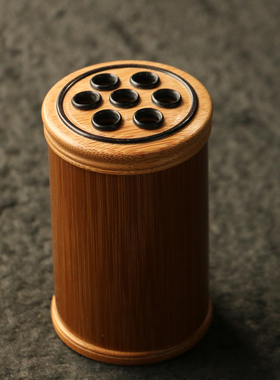 十几年老玉竹纯手工精工制作七孔蝈蝈罐鸣虫器具竹制茶罐叫罐