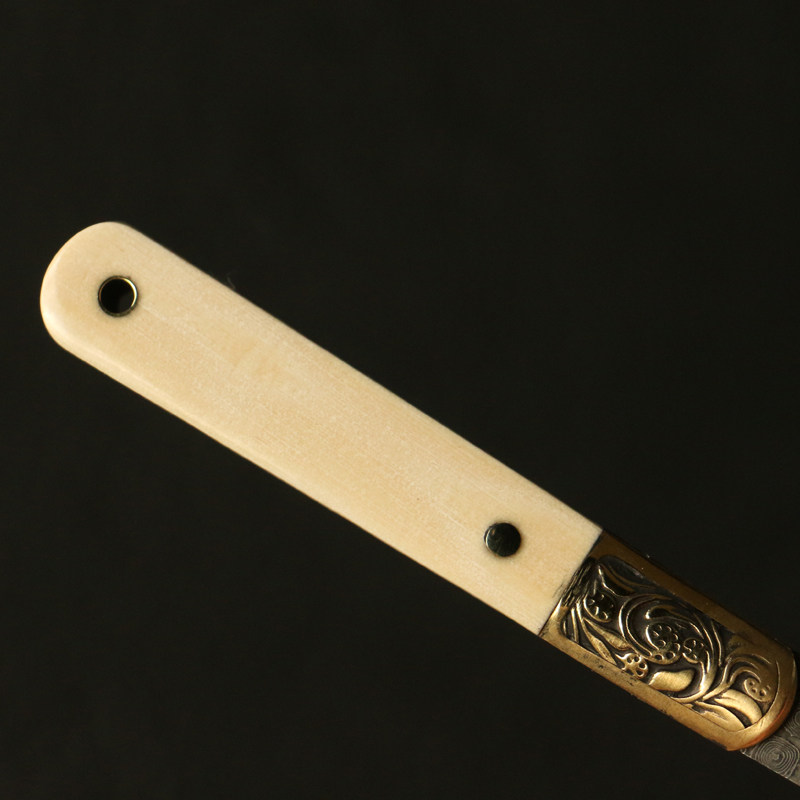 猛犸牙大马士革钢纯手工精工制作茶道茶具茶刀开茶器茶勺茶铲收藏