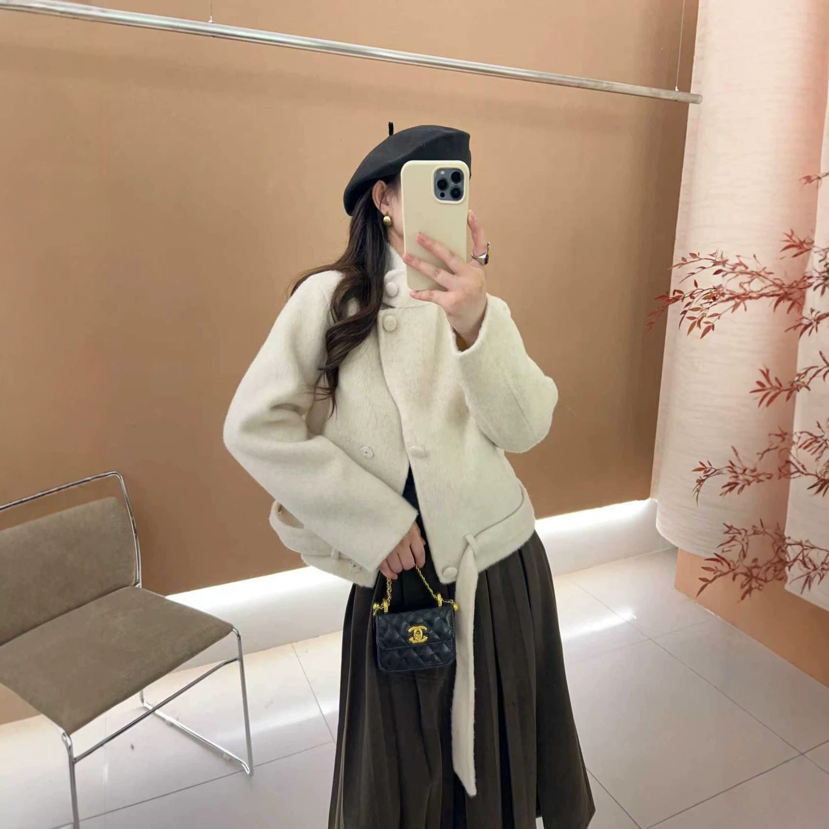 MOLIN小众设计感立领双面羊毛大