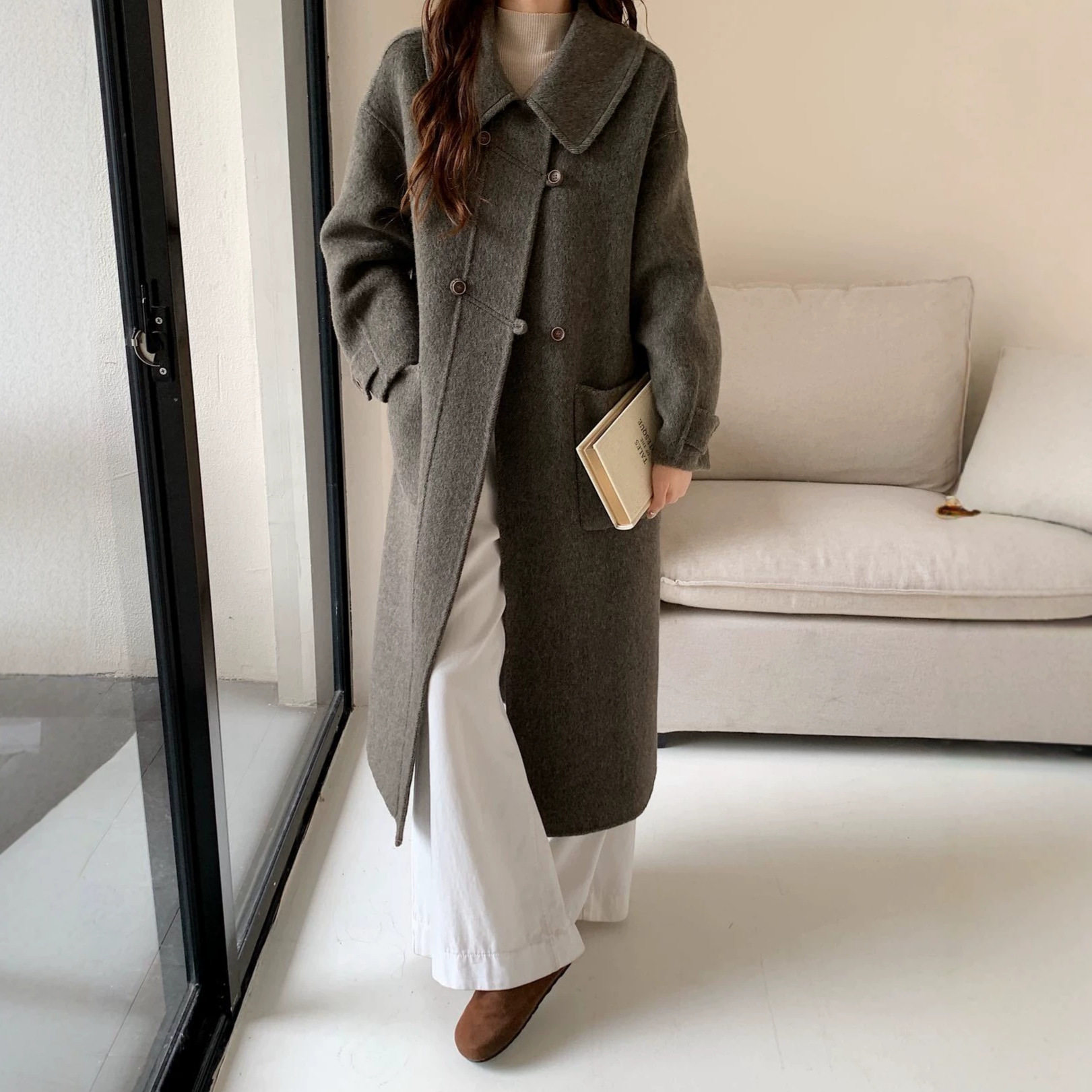 MOLIN新款秋冬双面羊毛大衣女长
