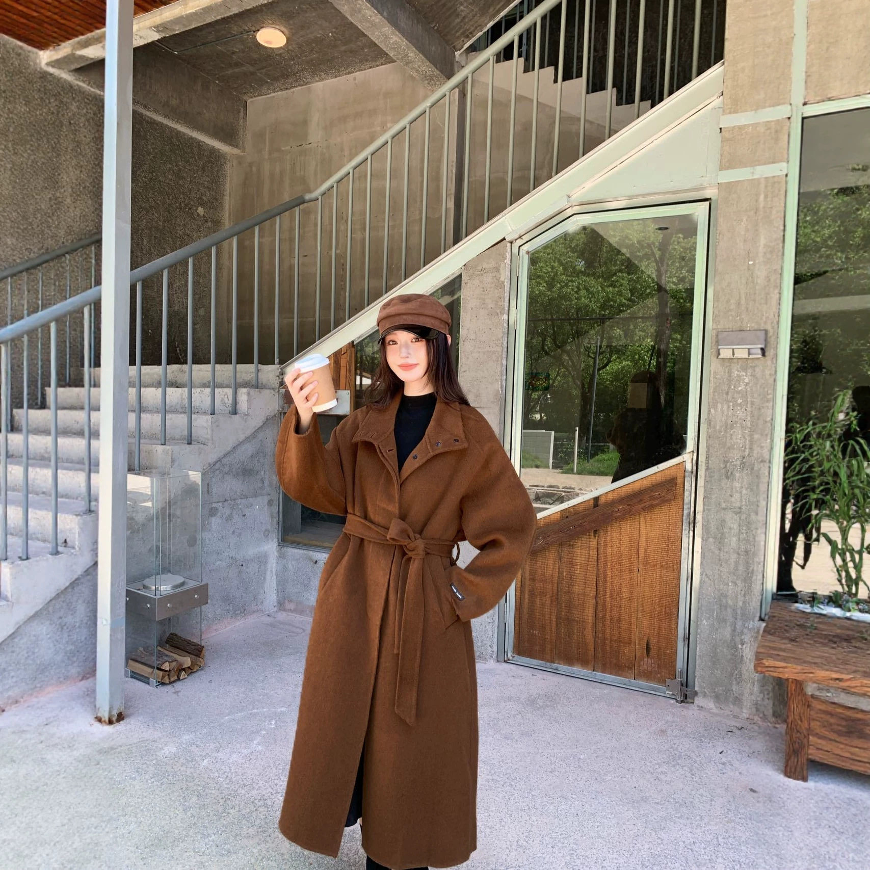MOLIN双面羊毛大衣女韩系慵懒风