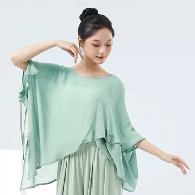 现代舞演出服女宽松大码舞蹈服爵士舞教师练功服新款宽松舞蹈罩衣