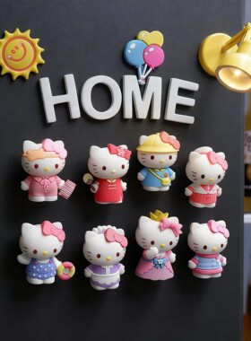 创意新款可爱卡通KT猫立体冰箱贴磁贴hellokitty入户门电表箱装饰