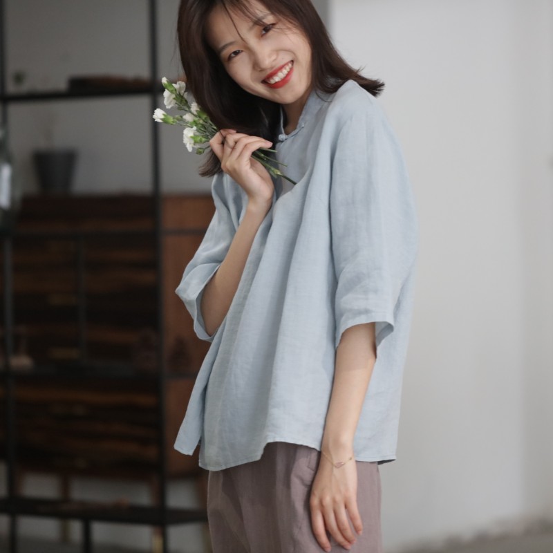 大拙系列天然苎麻短袍衬衫