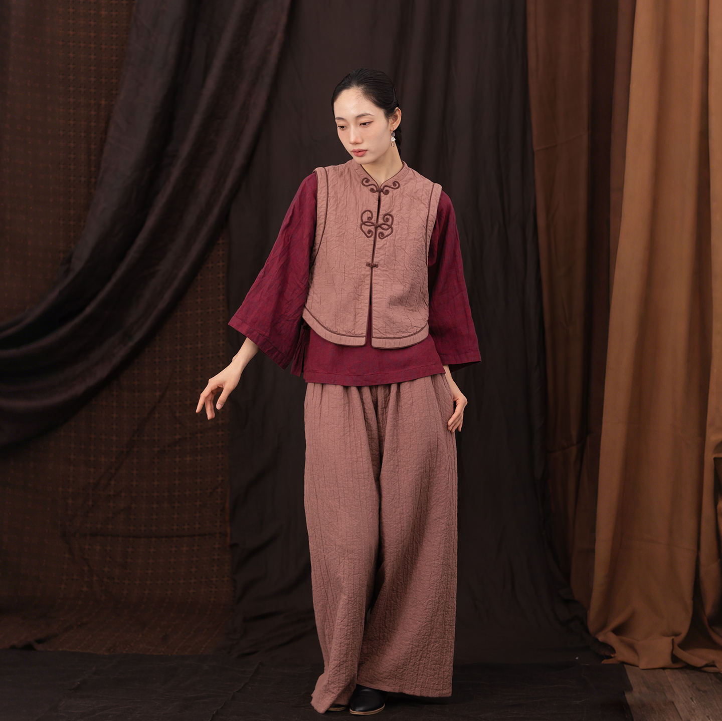 大拙东方禅意亚麻棉通勤休闲裤