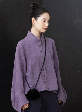 大拙早春的第一件衬衫梦幻系设计感双层领扎染天丝苎麻衬衫241222