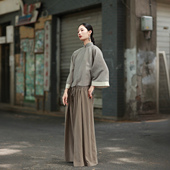 大拙东方美学立领斜襟经典 250417 拼接宽松衬衫