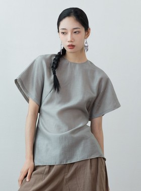 大拙东方美老钱风穿搭立体造型氧气感衬衫240518