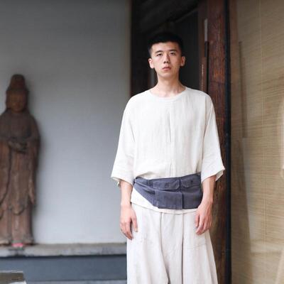 衬衫大拙原创洗旧圆领常规纯色