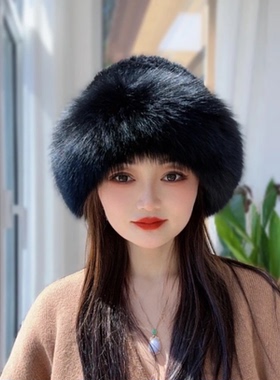 貂王皮草店水貂帽子2026秋冬时尚百搭保暖水貂毛帽子百搭皮草帽