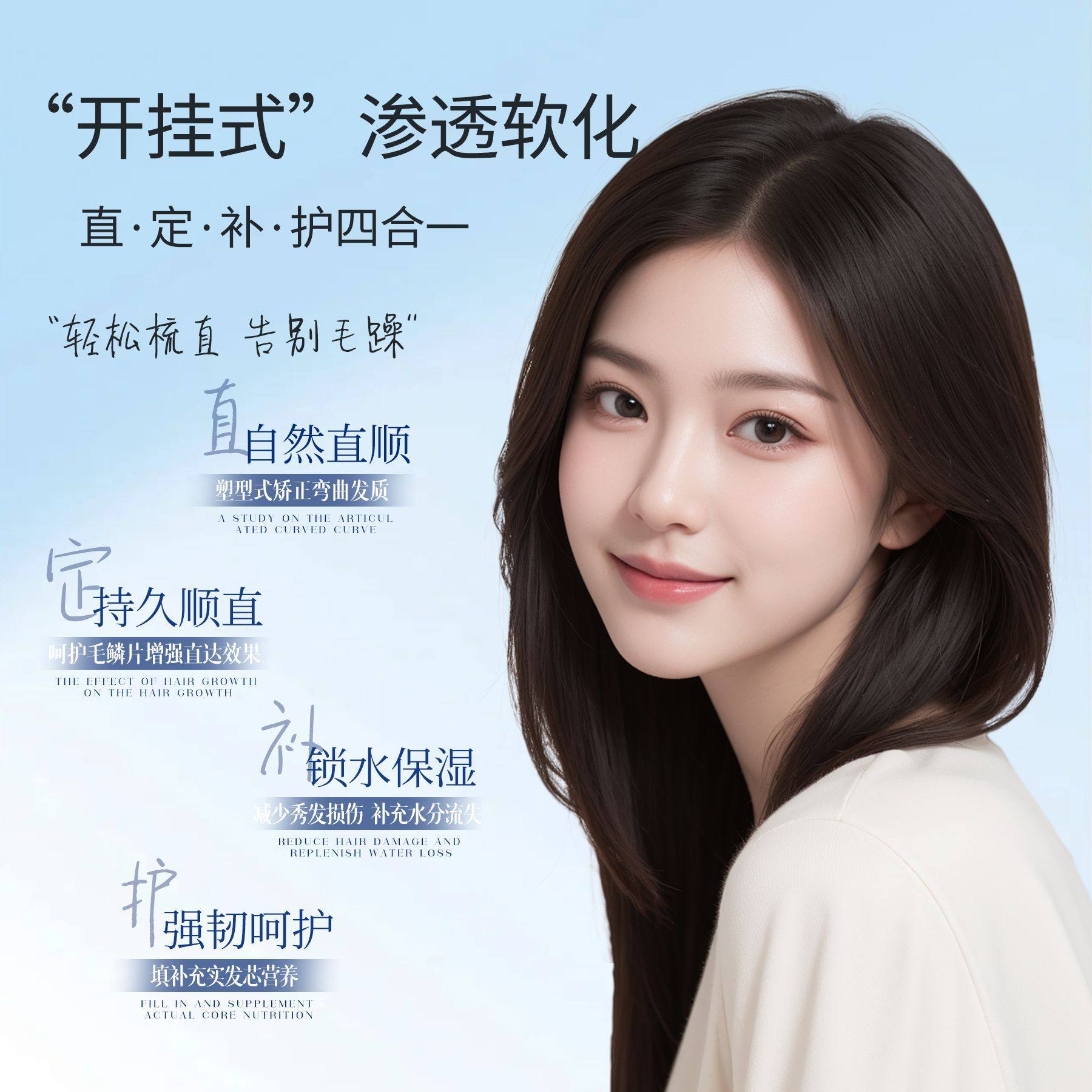 旭河美妆优品氨基酸矫正直发膏 自来卷/沙发/烫发/拉直+定型专用