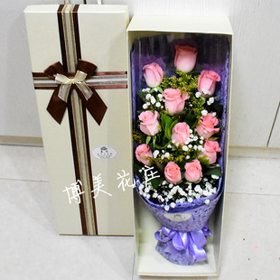 福州鲜花店厦门同城订花flower七夕情人节送花生日玫瑰长礼盒快递