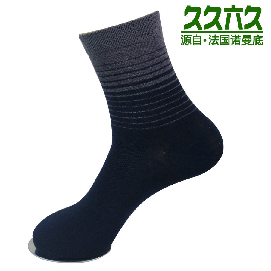 久久六久条纹中筒亚麻袜绅士男袜抑菌除臭春秋冬中厚袜满6双包邮