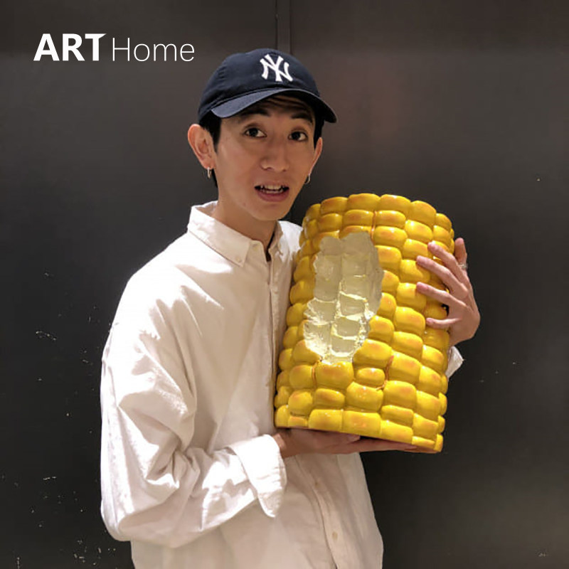 동일 옥수수 스툴 트렌디한 홈햄버거 스툴 의자 옥수수 속대 장식 레진 로우 스툴 장식 무료 배송 재고 있음