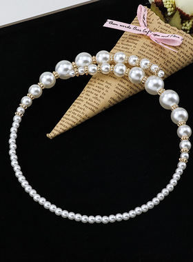 2025新款防珍珠项链双层毛衣锁骨链小众设计感开口项圈choker颈链