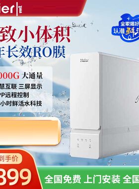 海尔净水器双出水鲜活水1000G通量反渗透净水机HKC2400-R885D2U1