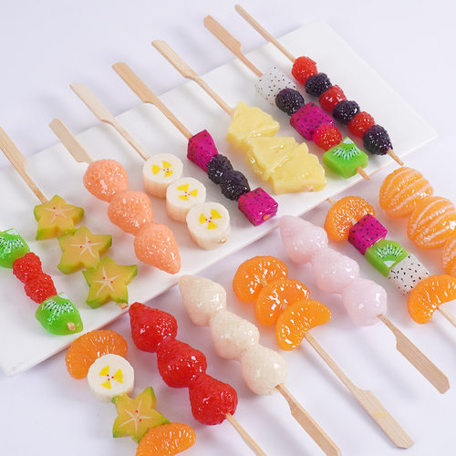 仿真食物冰糖葫芦串模型搞怪食玩橘子香蕉草莓水果串串橱窗摆件