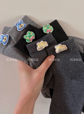 简约中自带萌感~可爱卡通夏季短筒棉袜子ins潮百搭灰色低筒女袜春