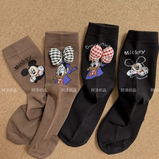 童心未眠~减龄感韩系卡通女袜ins潮蝴蝶结可爱甜美AB版中筒棉袜子