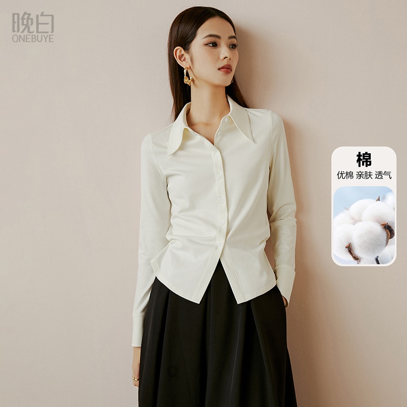 翻领减龄职业通勤衬衫