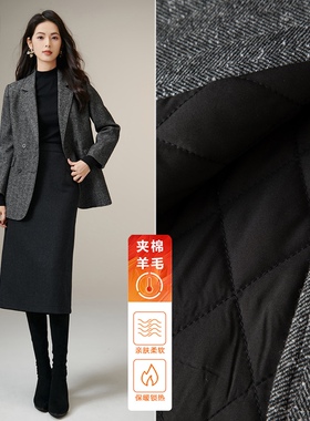 晚白2025年冬新款老钱静奢风粗花呢气质羊毛翻驳领西装夹棉外套女