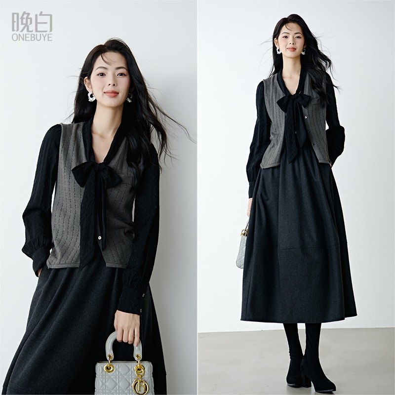 晚白2026年春新款气质百搭上衣亲肤宽松简约透气针织马甲女