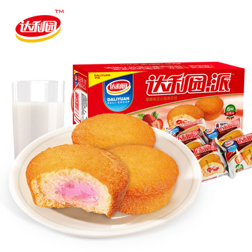 达利园草莓注心派早餐蛋糕面包夹心糕点办公休闲零食品整箱1.5kg