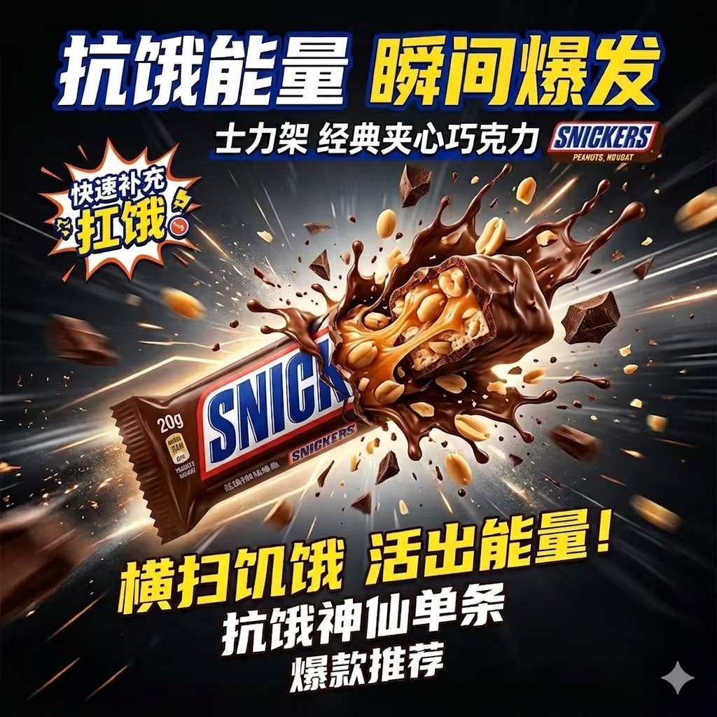 德芙士力架花生坚果夹心巧克力500g散装补充能量糖果喜糖休闲零食