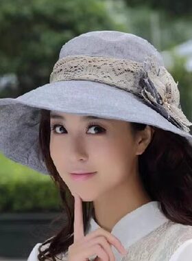 女士春夏可弯折好搭花花渔夫帽
