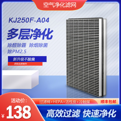 净茜适配飞利浦空气净化器AC1210过滤网KJ250F-A04滤芯FY1417配件