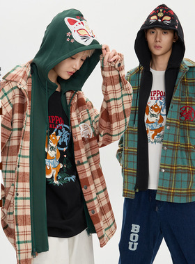 ONIARAI/鬼洗秋冬新棒系列狐狸面具假两件衬衫式外套男女 N340225