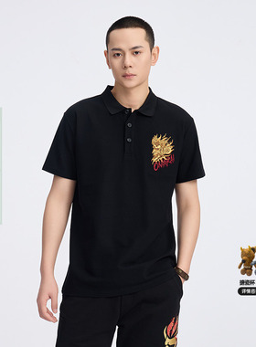 ONIARAI/鬼洗25春夏新品经典金色海浪鬼头珠地男式polo衫 B25U808