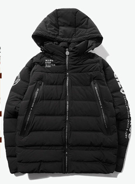 ONIARAI/鬼洗冬季男士外套超轻量连帽白鸭绒羽绒服男 J35195