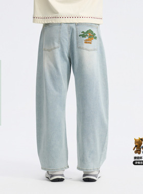 ONIARAI/鬼洗26春季新品青松复古中腰弯刀牛仔长裤男 25B4449