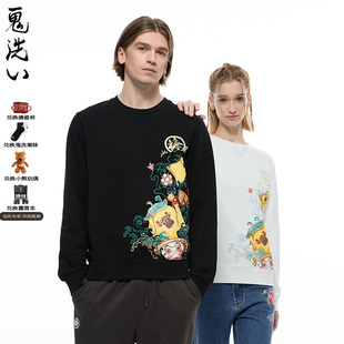 系列浪浪鸭印花圆领卫衣情侣款 N240133 鬼洗秋冬新品 ONIARAI