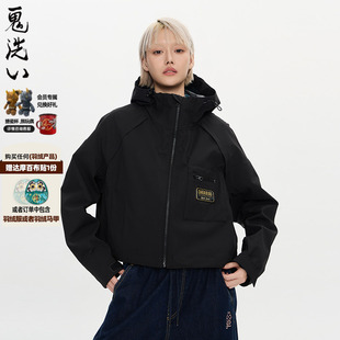 冲锋衣外套 ONIARAI 轻户外软壳短款 女款 B340224 鬼洗25秋冬新品