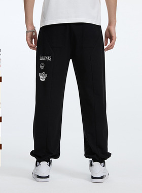 ONIARAI/鬼洗25秋季地藏黑白风赛车线条针织束脚长裤男式 J540164