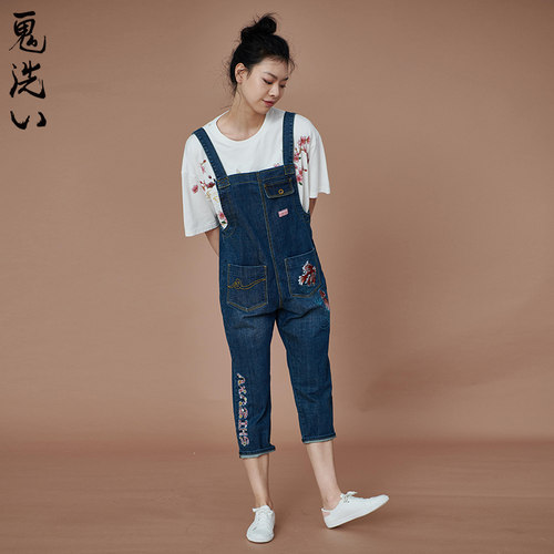 oniarai鬼洗夏季女款牛仔绣花