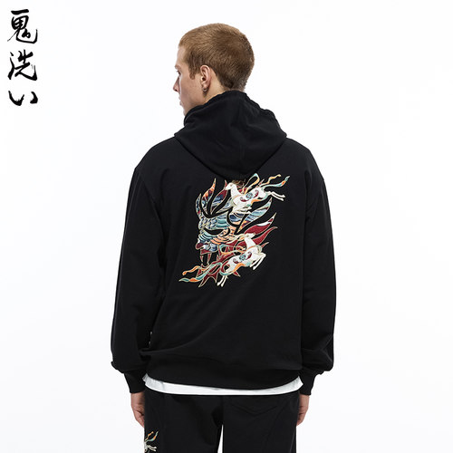 鬼洗敦煌九色鹿连帽卫衣