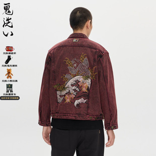 休闲外套 N340234 鬼洗25秋冬泥棒蓝五运色绣花牛仔男式 ONIARAI